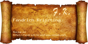Fendrich Krisztina névjegykártya